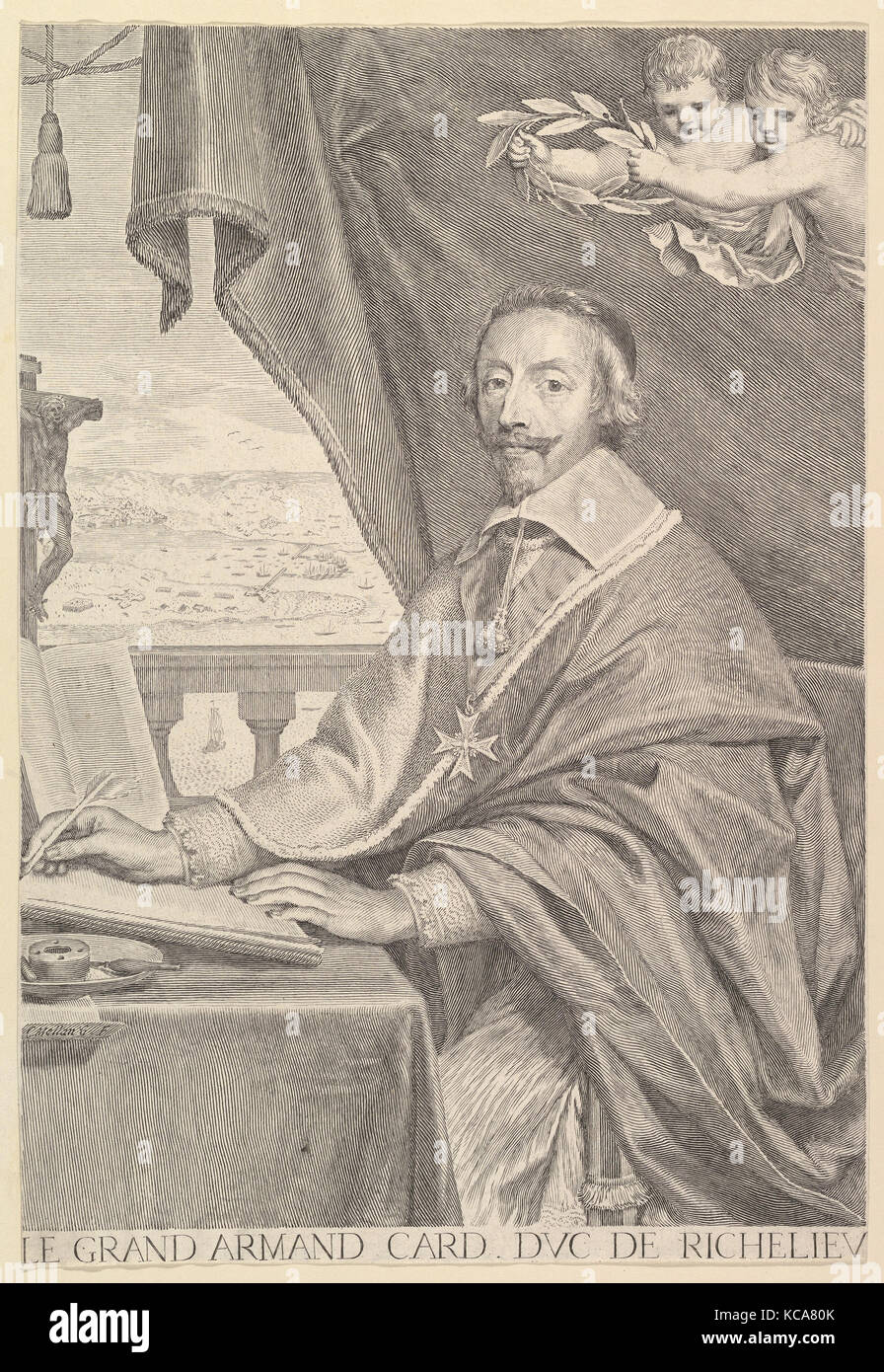 Porträt von Kardinal Richelieu, Claude Mellan, 1651 Stockfoto