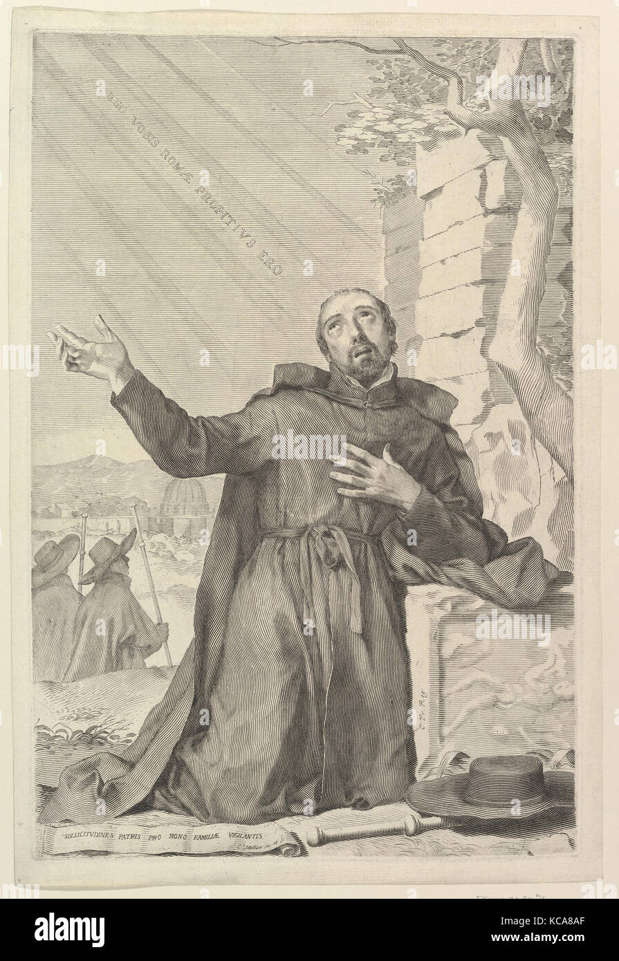 St. Ignatius in der Ekstase, Gravur; dritten Staat von drei, Blatt: 18 1/16 x 12 1/8 in. (45,8 x 30,8 cm), Drucke, Claude Mellan Stockfoto
