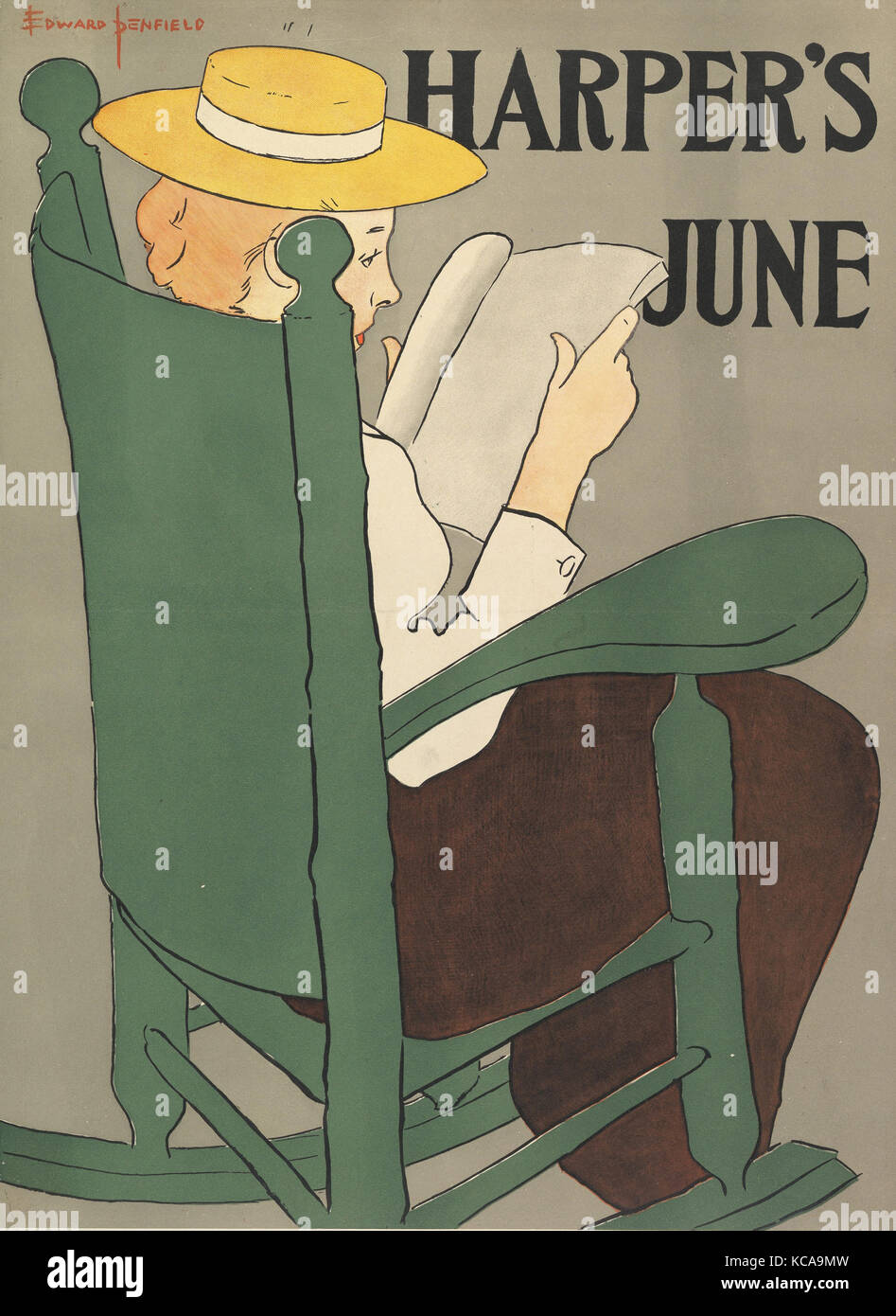 Harper's: Juni, 1896, Lithographie, Blatt: 18 13/16 x 13 3/4 in. (47,8 x 34,9 cm), Edward Penfield (Amerikanische, Brooklyn, New York Stockfoto