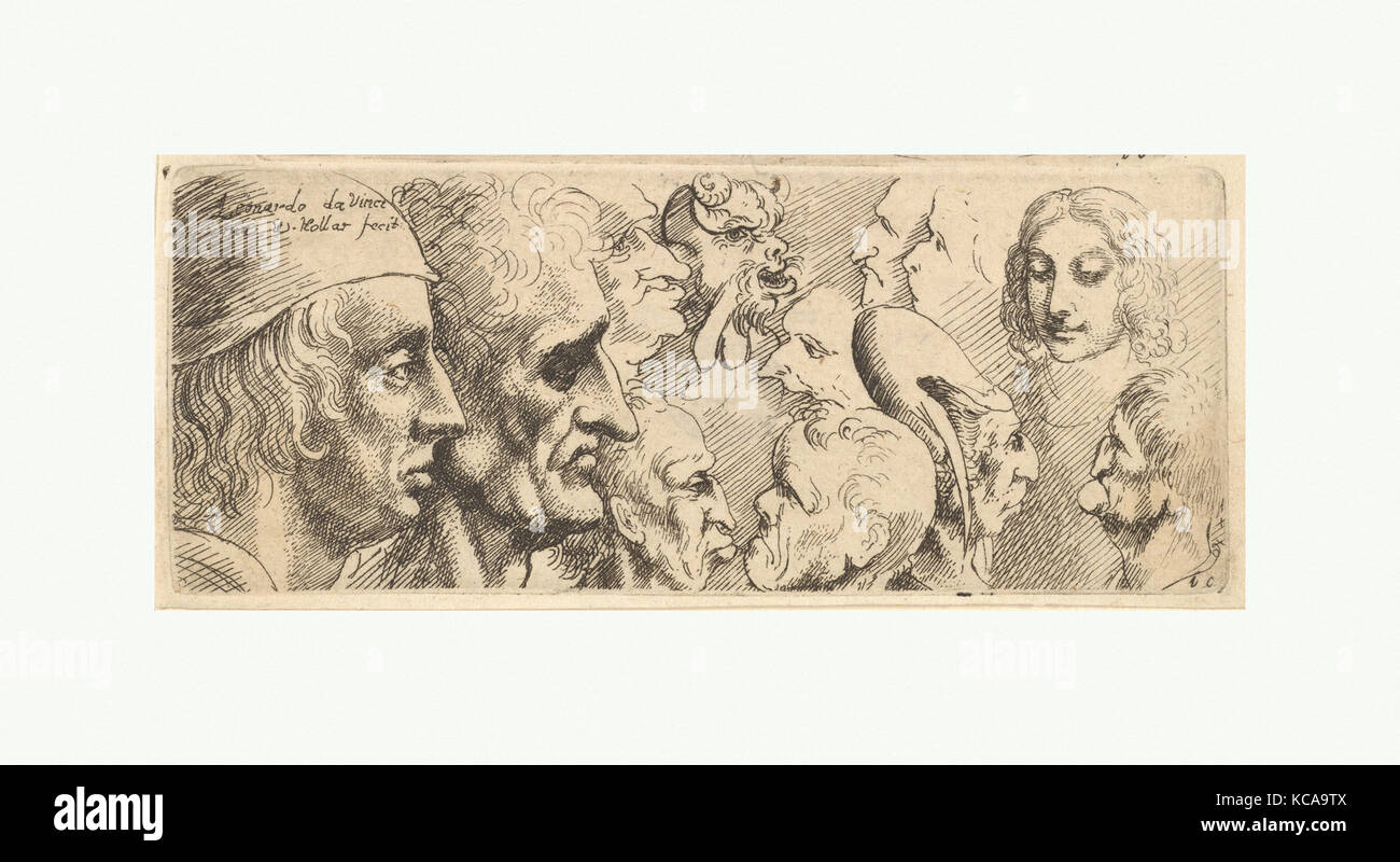 Eine Vielzahl von Köpfen, nach Leonardo da Vinci, 1625 - 77 Stockfoto