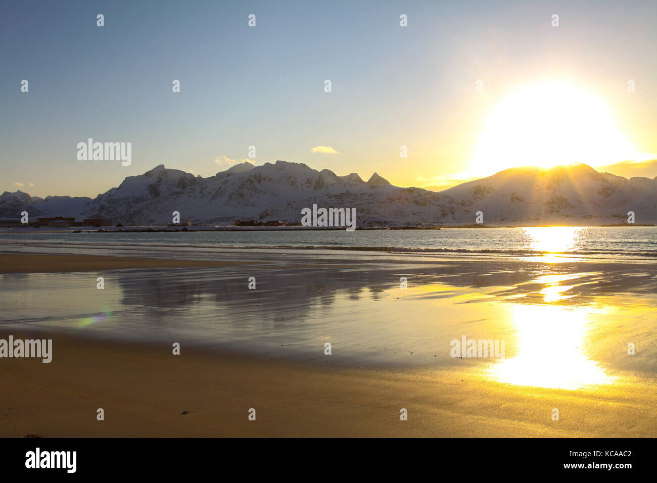 Strand auf den Lofoten Stockfoto