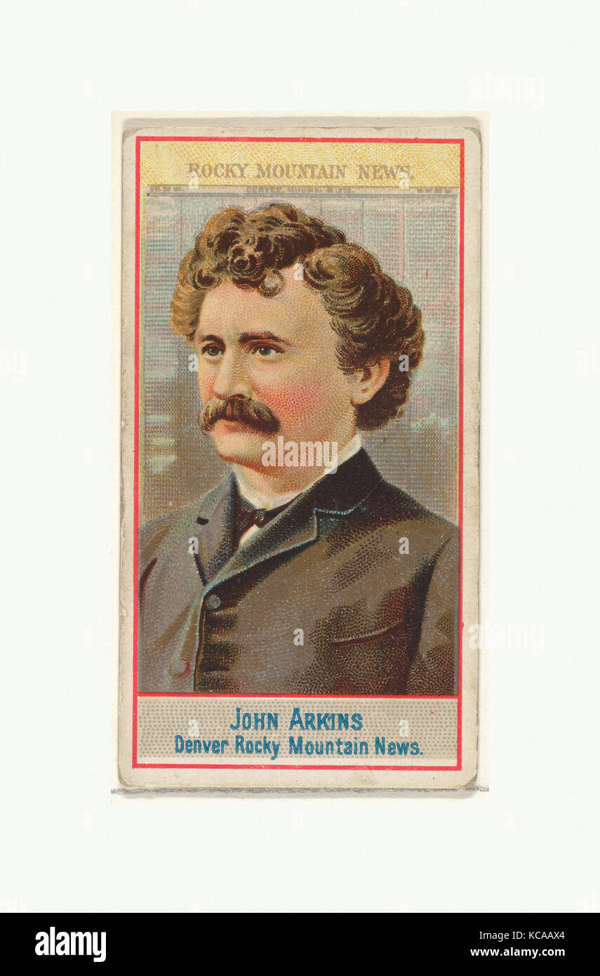 John Arkins, Denver Rocky Mountain News, von der Amerikanischen Redakteure Serie (N1) bei Allen&Ginter Zigaretten Marken, 1887 Stockfoto