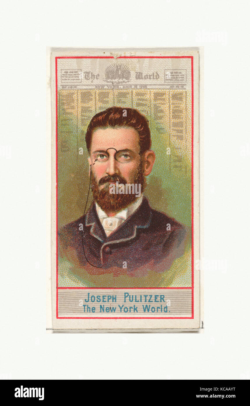 Joseph Pulitzer, der New York World, von der Amerikanischen Redakteure Serie (N1) bei Allen&Ginter Zigaretten Marken, 1887 Stockfoto