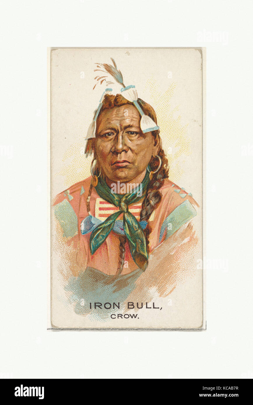 Bügeleisen Stier, Rabe, der American Indian Chiefs-Serie (N2) bei Allen&Ginter Zigaretten Marken, 1888 Stockfoto
