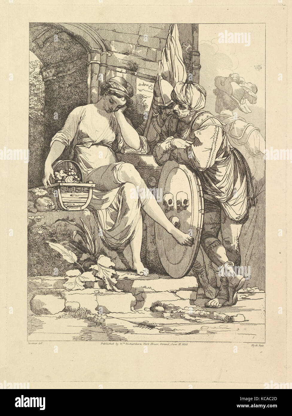 Banditen am Markt, Juni 10, 1805, Radierung, Platte: 13 3/16 x 9 13/16-in. (33,5 x 25 cm), Drucke, Robert Blyth (British, Ca. 1750 Stockfoto