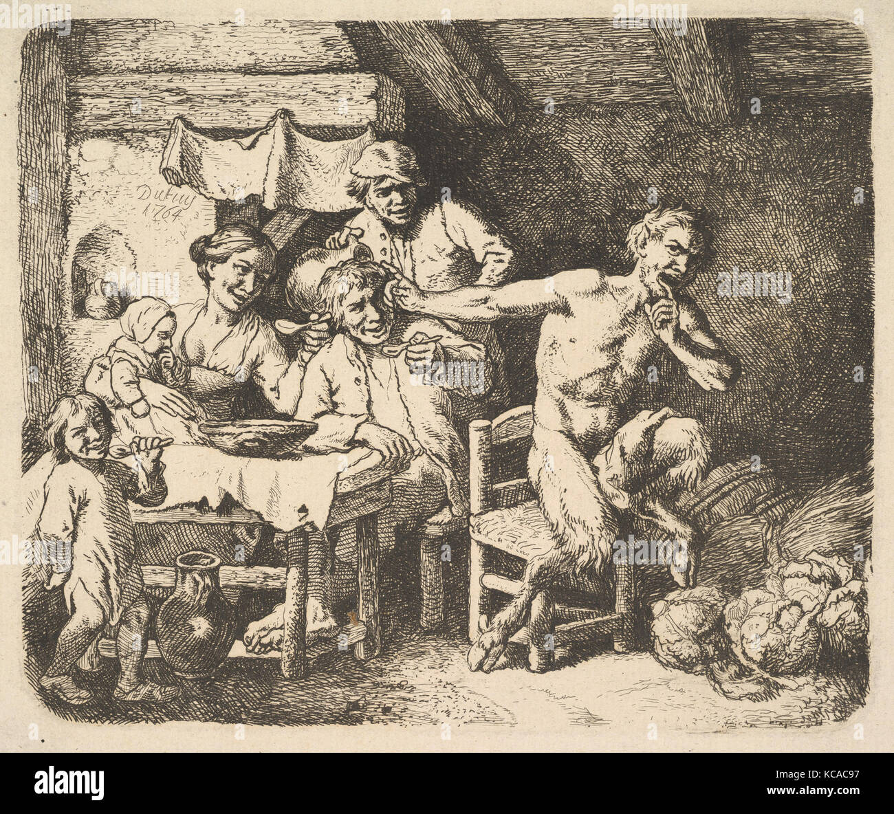Der Satyr und der Bauer, Christian Wilhelm Ernst Dietrich, 1764 Stockfoto