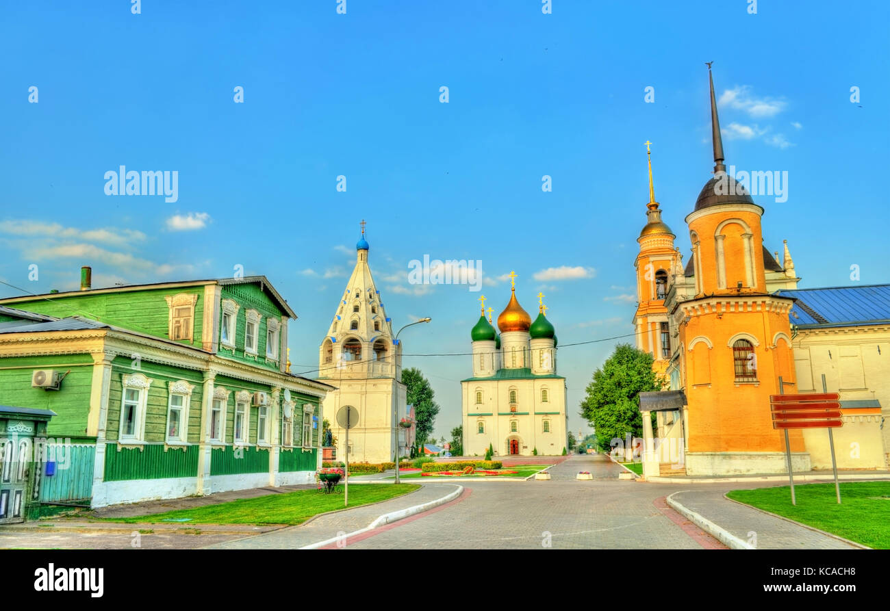 Das Ensemble der Cathedral Square in Kolomna Kreml, Russland Stockfoto