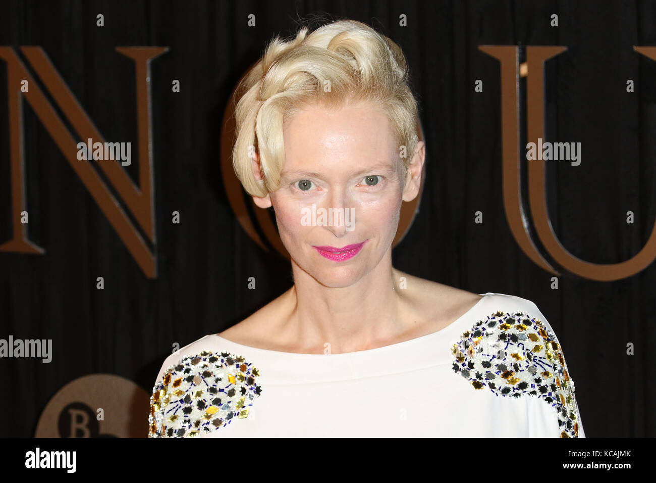 Tilda Swinton, BFI Fundraising Gala leuchtend, Guildhall, London, UK, 03. Oktober 2017 Stockfoto