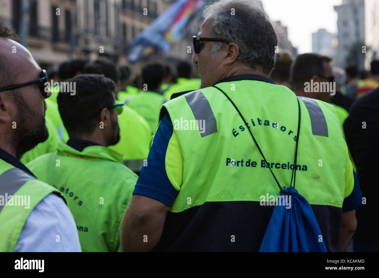 Barcelona, Spanien. 3. Okt, 2017. Katalonien Referendum. nationalistische spanische Volk gegen die letzten Vorfälle des Referendums Tag protestieren. Credit: David ortega Baglietto/alamy leben Nachrichten Stockfoto