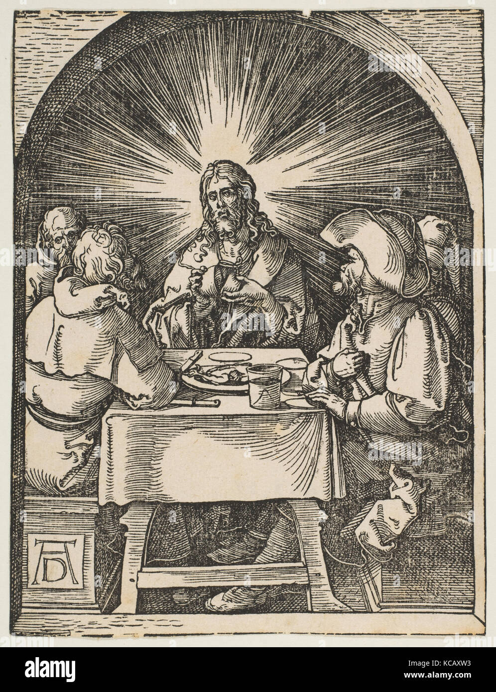 Christus in Emmaus, von der kleinen Passion, Albrecht Dürer, Ca. 1510 Stockfoto