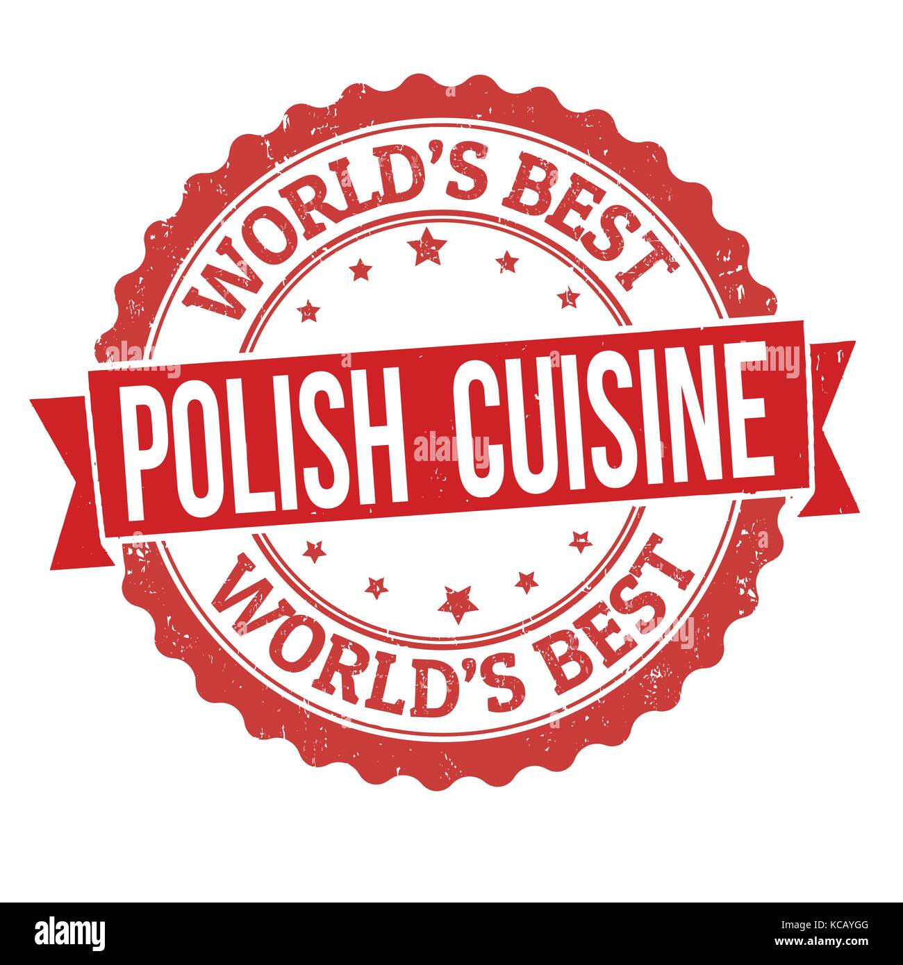 Polnische Küche grunge Stempelabdruck auf weißem Hintergrund, Vector Illustration Stock Vektor
