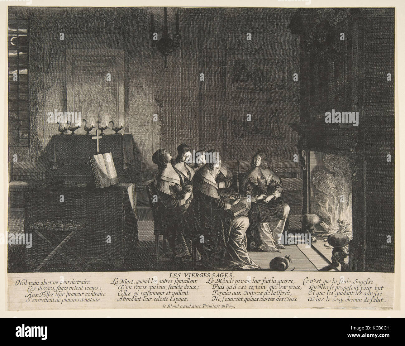 Die klugen Jungfrauen ruht in Erwartung der Ankunft der Mann, Abraham Bosse, Ca. 1635 Stockfoto