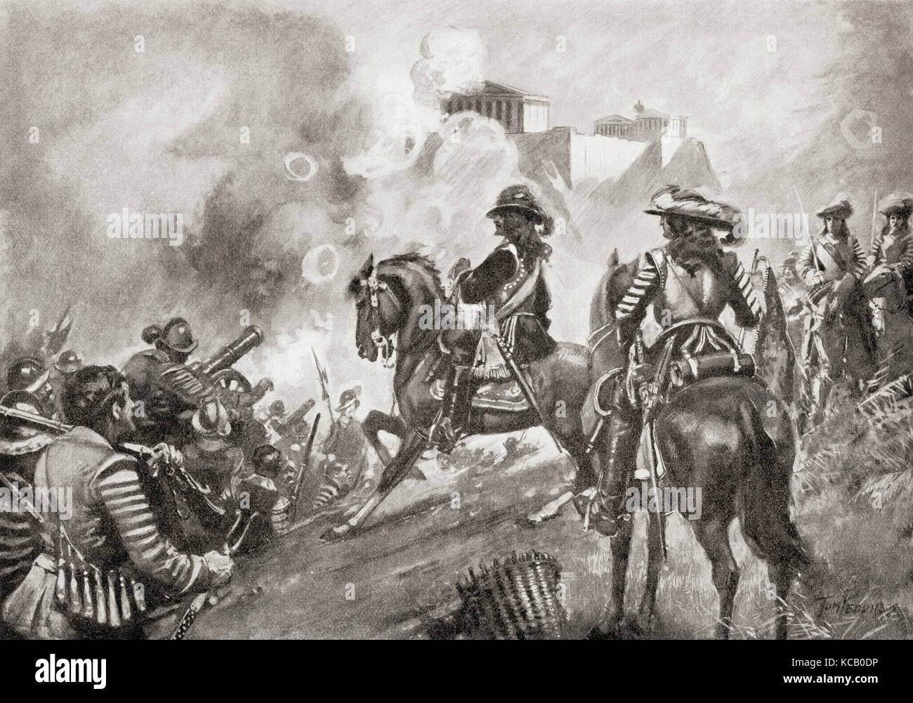 Francesco Morosini bombardiert, das Parthenon, Griechenland bei der