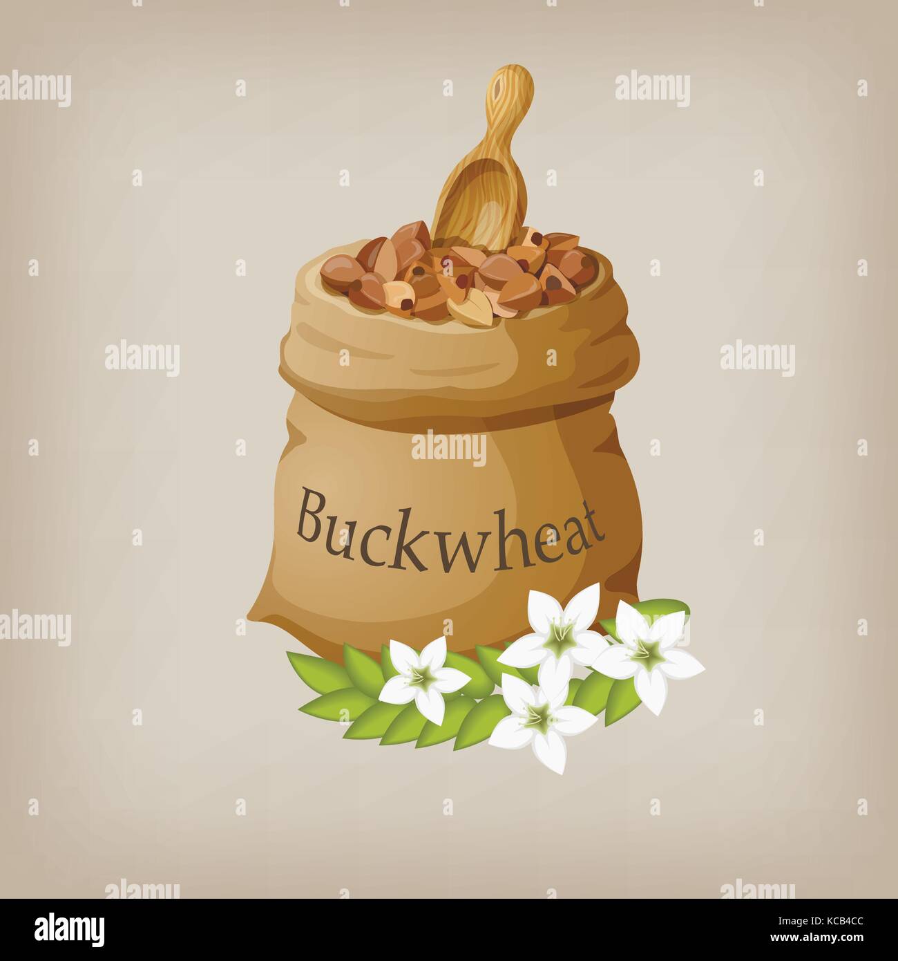 Buchweizen in der Tasche. Vector Illustration Stock Vektor