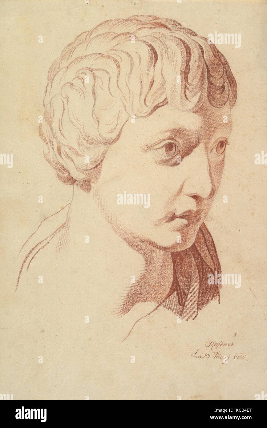 Idealisierte Kopf nach rechts, kopiert nach dem Antiken, Johann Evangelist Kastner, 1800 Stockfoto