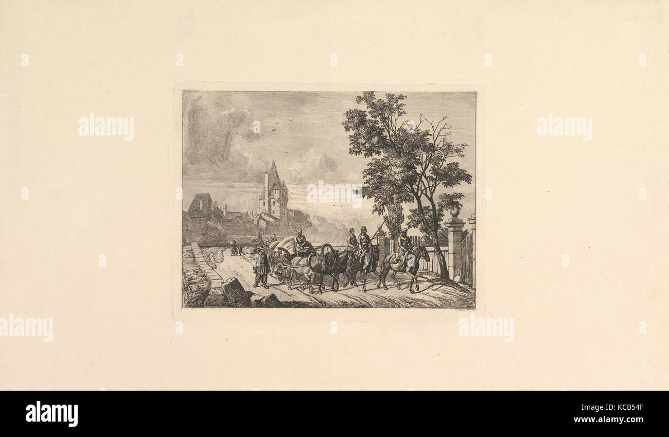 Die Kosaken der Begleitung des Gepäckwagen, Johann Christoph Erhard, 1816 Stockfoto