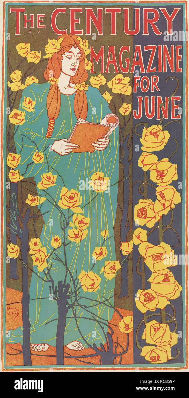Das Jahrhundert Magazin: Juni, 1896, Lithographie, Blatt: 21 1/8 x 10 13/16-in. (53,6 x 27,4 cm), Louis John rhead (Amerikanische Stockfoto