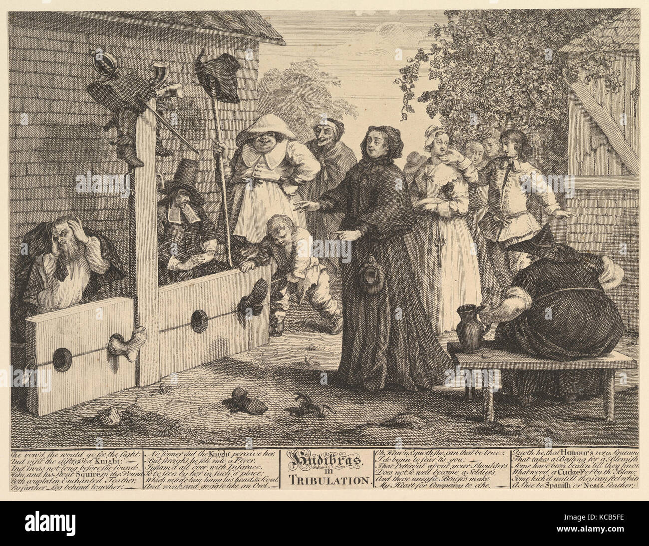 Hudibras in Trübsal (Zwölf große Illustrationen für Saumel Butlers Hudibras, Platte 6), William Hogarth, Februar 1725 - 26. Stockfoto