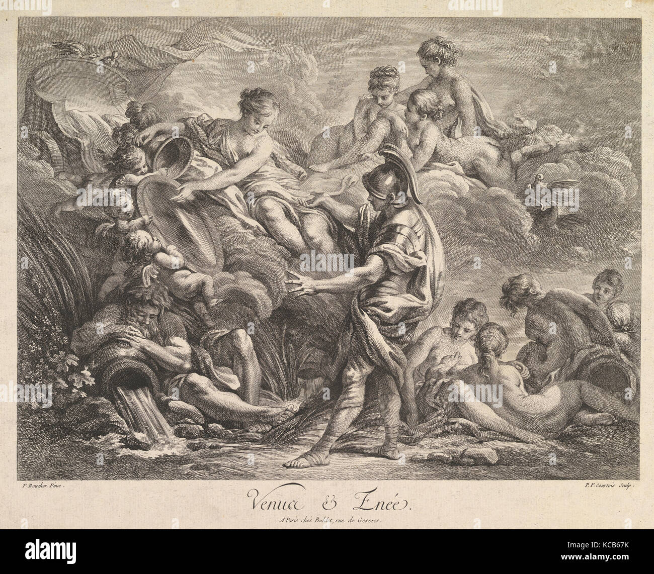 Venus und Aeneas, Pierre François Courtois, Mitte des 18. Jahrhunderts Stockfoto