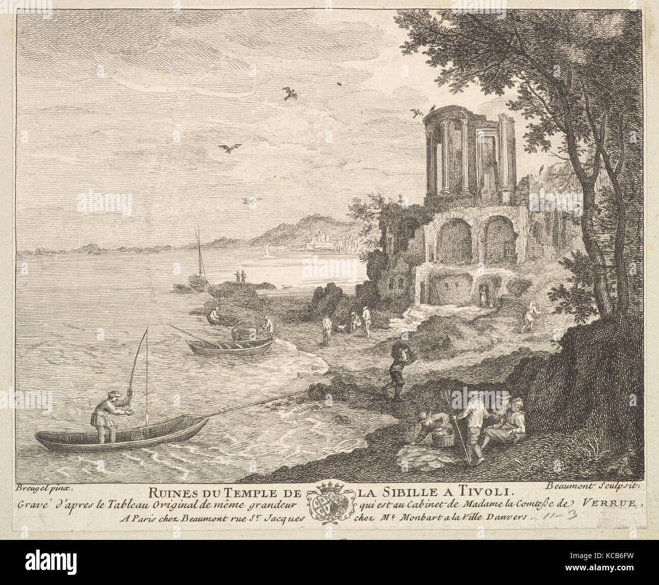 Die Ruinen der Tempel des Sybil in Tivoli (Ruinen du Temple de la Sibille ein Tivoli Stockfoto