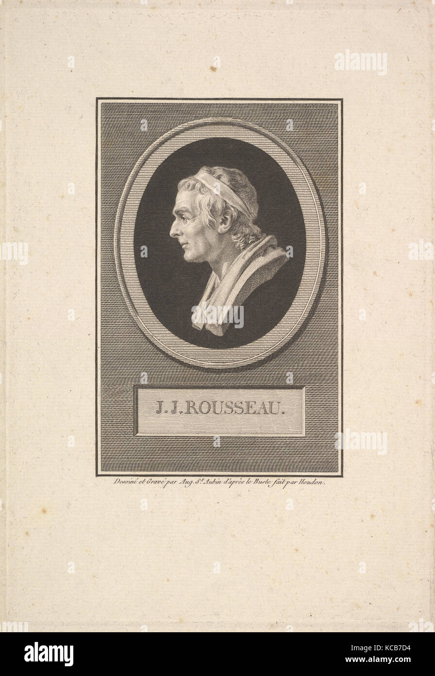 Portrait von J.J.Rousseau, Augustin de Saint-Aubin, 1801 Stockfoto