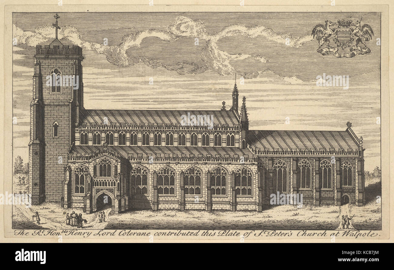 St. Peter's Kirche in Walpole, Anonym, Britische, 18. Jahrhundert Stockfoto