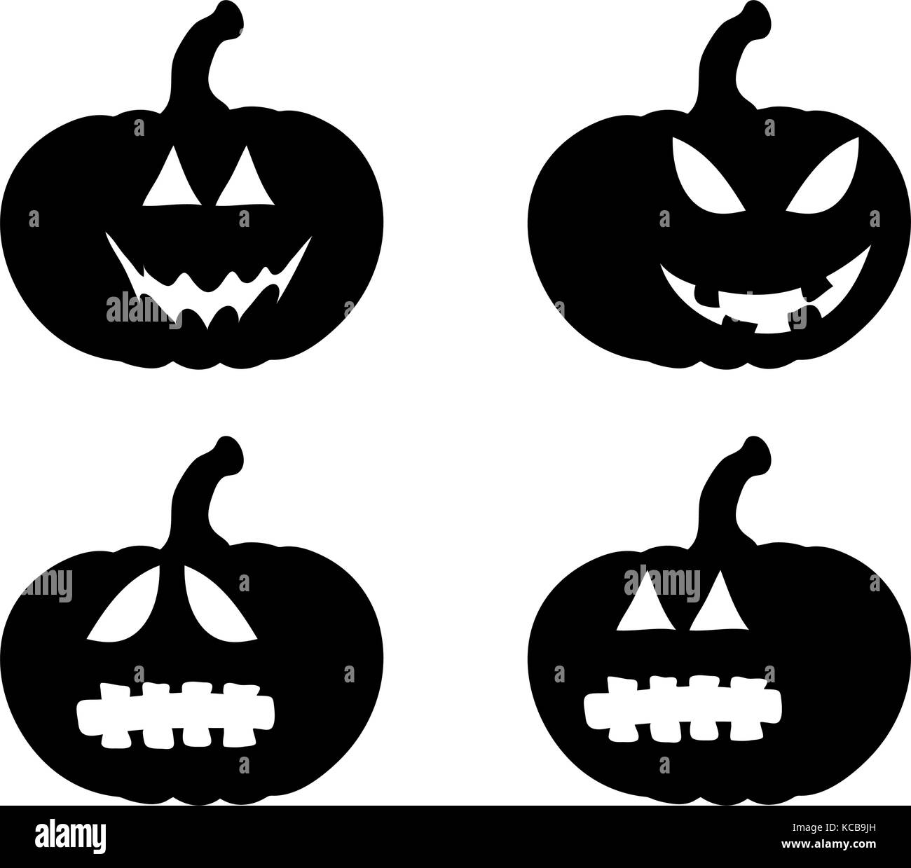 Kürbis lächeln Silhouette set Vektor symbol Icon Design. Schöne Abbildung auf weißem Hintergrund Stock Vektor