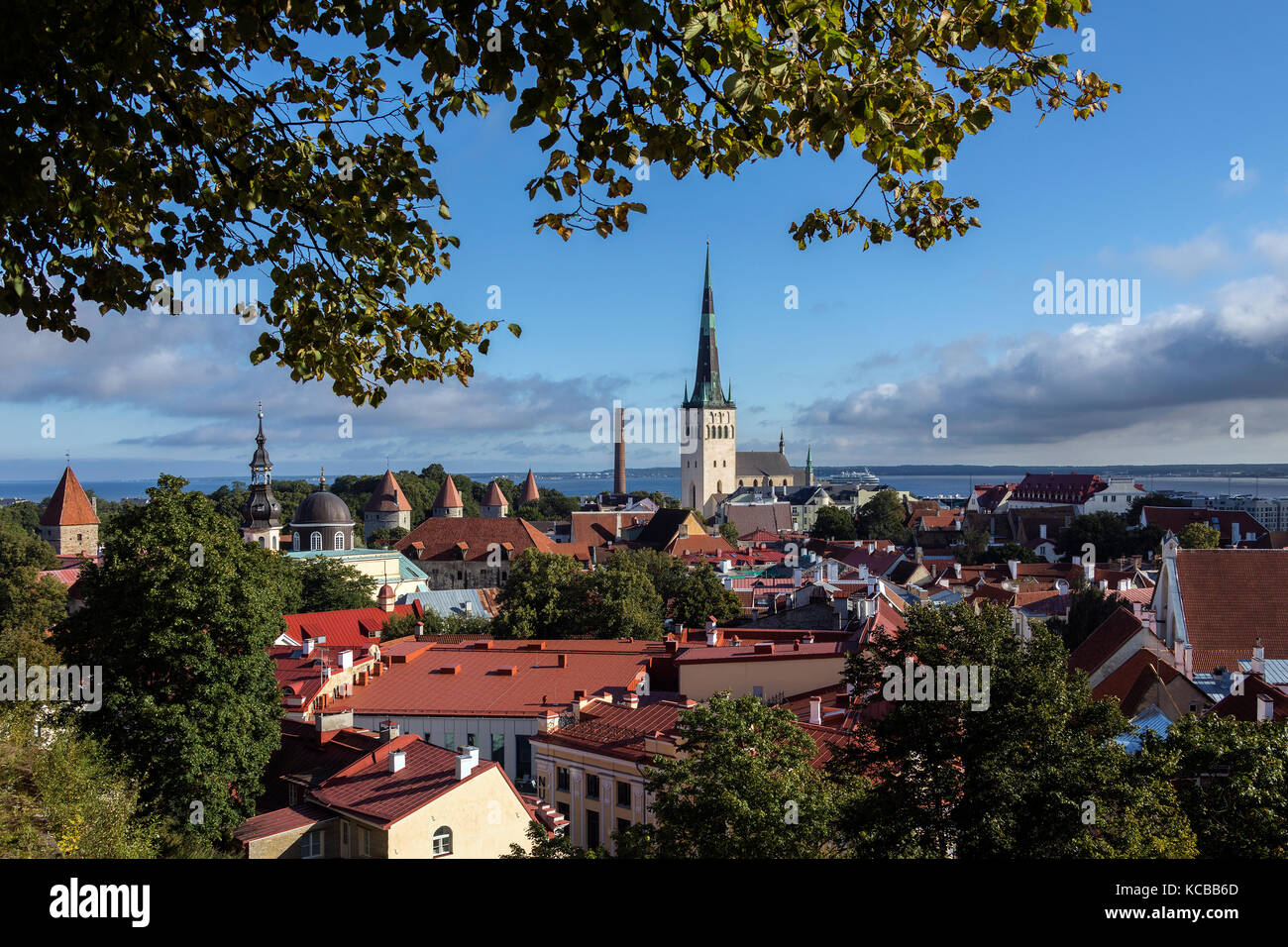 Die Stadt Tallinn in Estland. Die Altstadt ist eine der am besten erhaltenen mittelalterlichen Städte in Europa und gehört zum Unesco Weltkulturerbe. Stockfoto