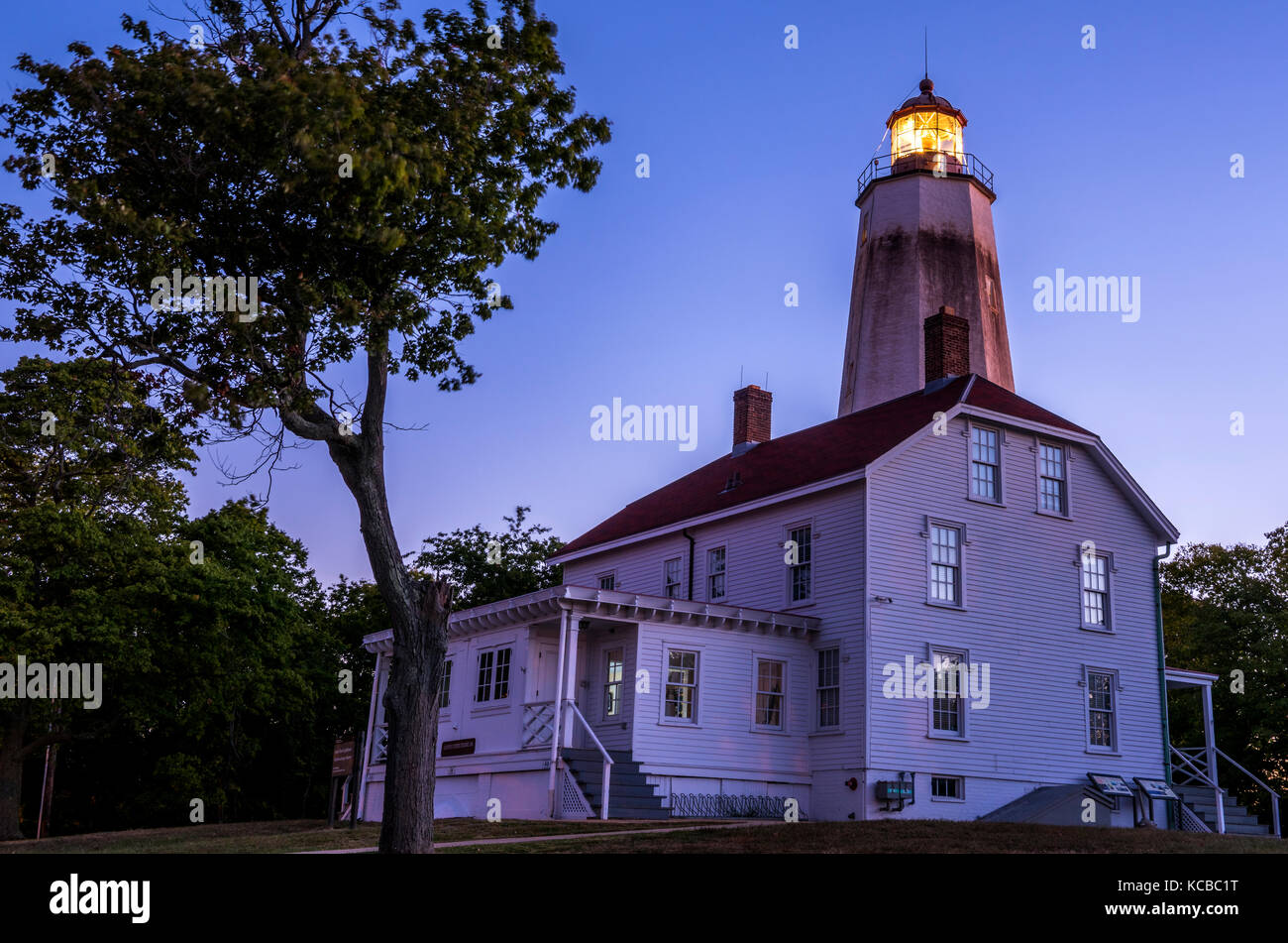 Die 250 Jahre alte Sandy Hook Lighthouse Stockfoto
