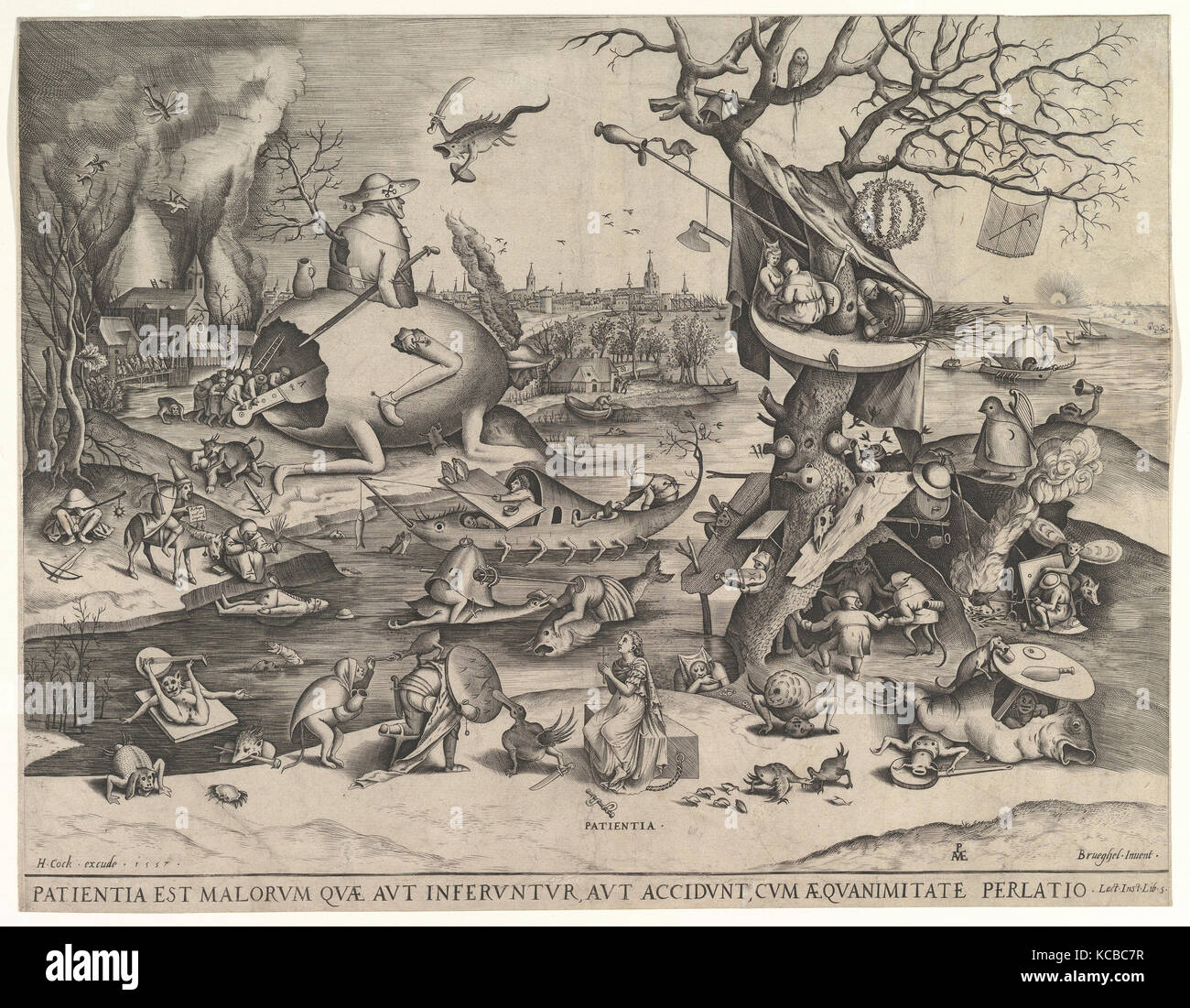 Geduld (Patientia), nach Pieter Brueghel der Ältere, 1557 Stockfoto