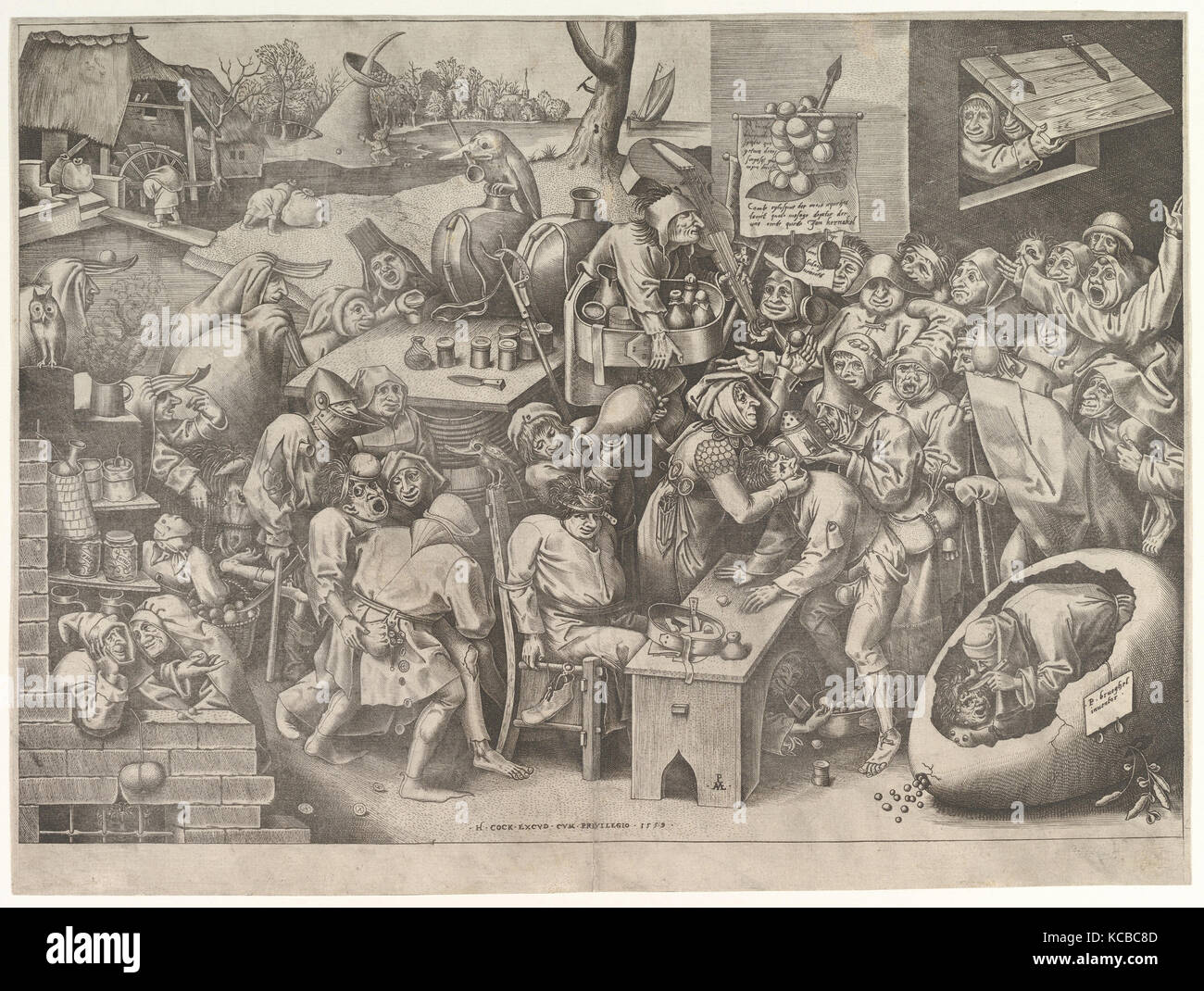 Der Stein Betrieb oder die Hexe von Mallegem nach Pieter Brueghel der Ältere, 1559 Stockfoto