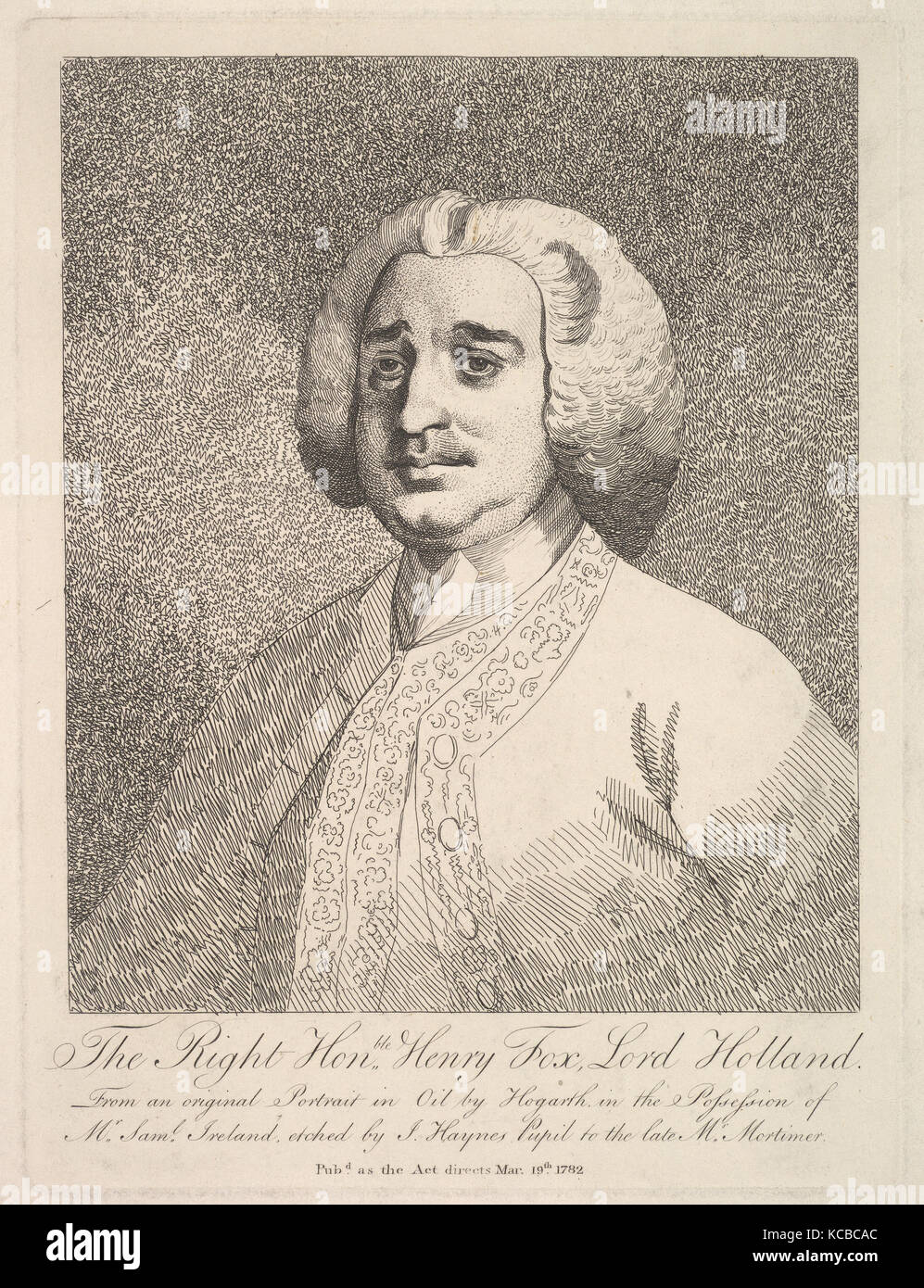 Das Recht auf Henry Fuchs, Herr Holland, nachdem William Hogarth, 19. Mai 1782 Stockfoto