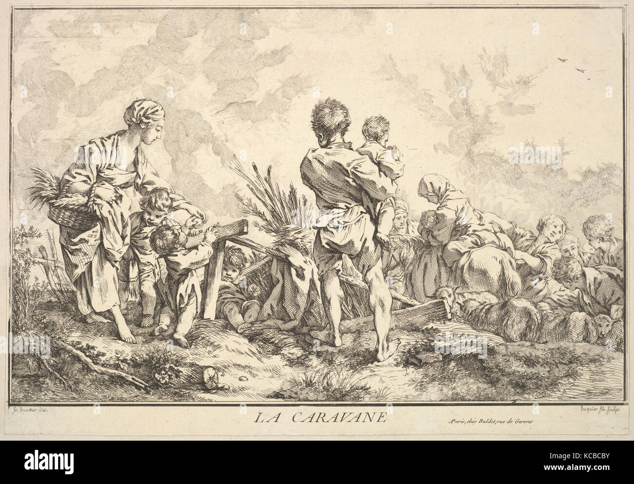Die Karawane, Jacques Gabriel Huquier, Mitte bis Ende 18. Jahrhundert Stockfoto