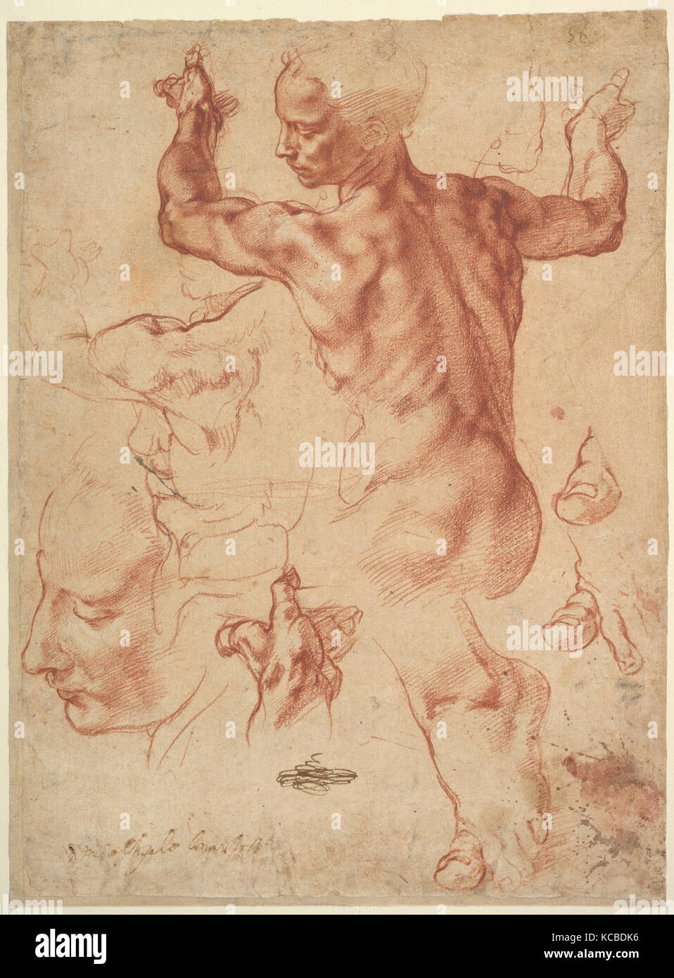 Studien für Guernica (recto); Studien für Guernica und eine kleine Skizze für eine Sitzende Figur (verso), Michelangelo Stockfoto