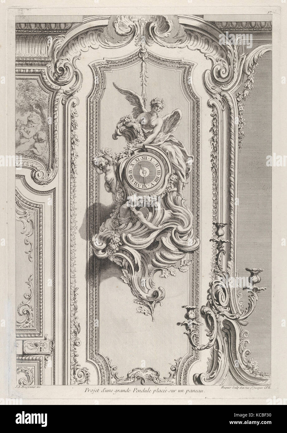 Projet d'une grande Pendule, aus'Oeuvre de Juste Aurele Meissonnier', Juste Aurèle Meissonnier, Ca. 1742 - 48 Stockfoto