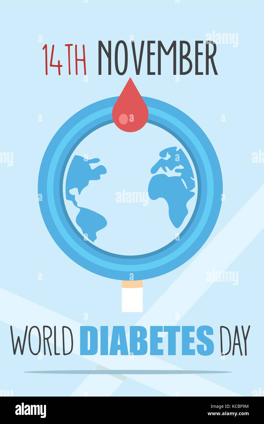 Ein Vektor Illustration der Welt Diabetes Tag Plakat Stock Vektor