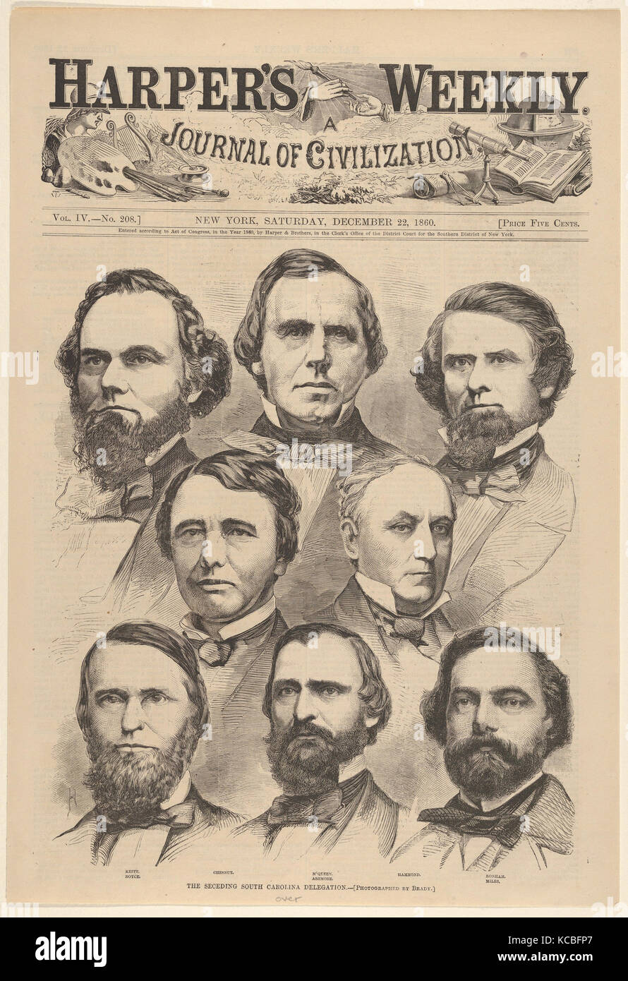 Die Trennung South Carolina Delegation fotografiert von Brady (aus Harper's Weekly, Bd. IV), nach Mathew B. Brady Stockfoto
