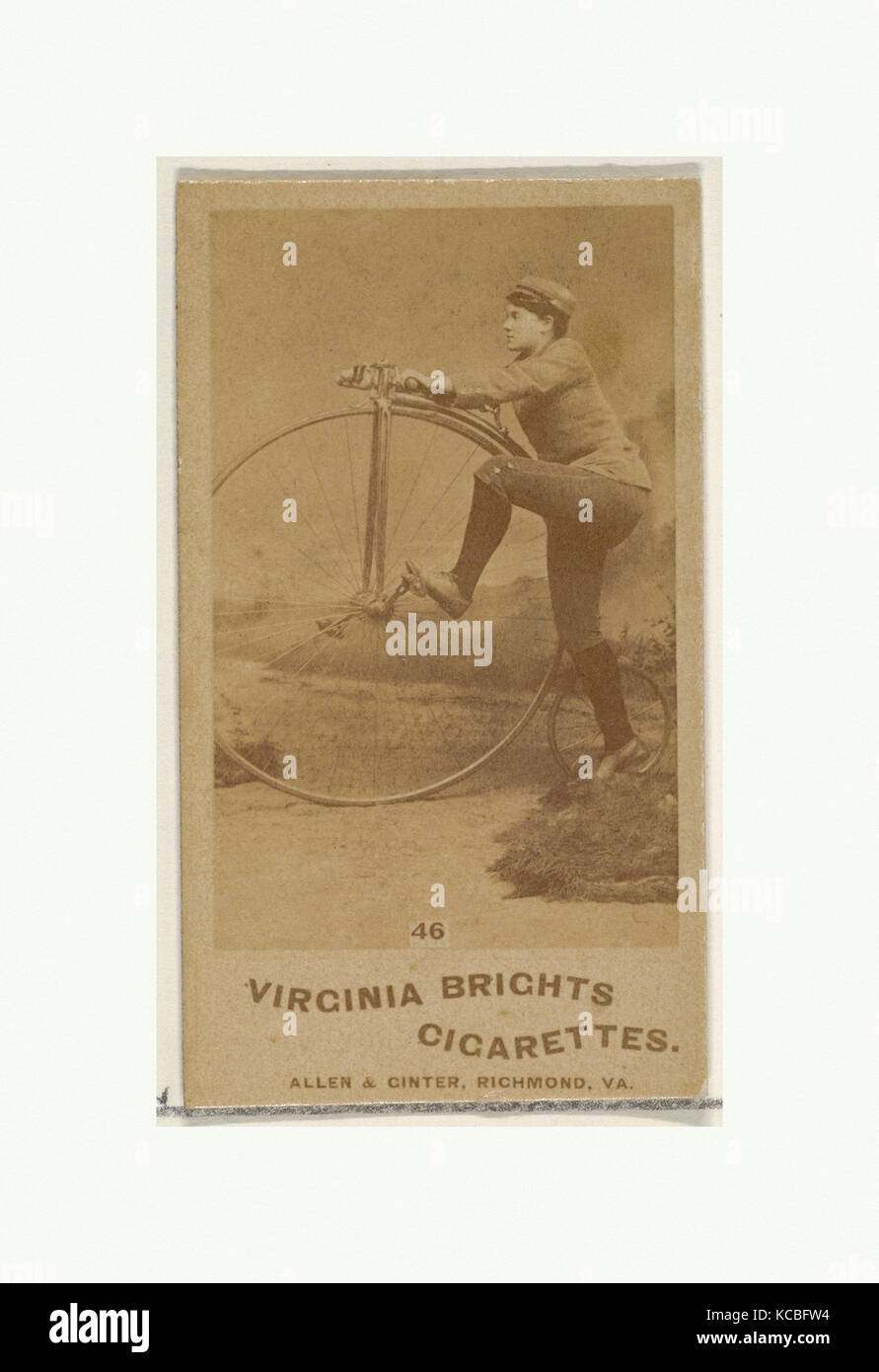 Karte 46, von dem Mädchen Radfahrer-Serie (N49) für Virginia Brights Zigaretten, 1887 Stockfoto