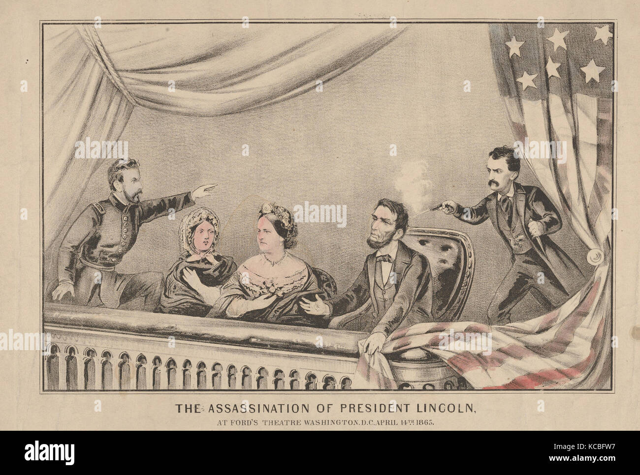 Die Ermordung von Präsident Lincoln am Ford's Theater, Washington D.C., 14. April 1865, 1865 Stockfoto