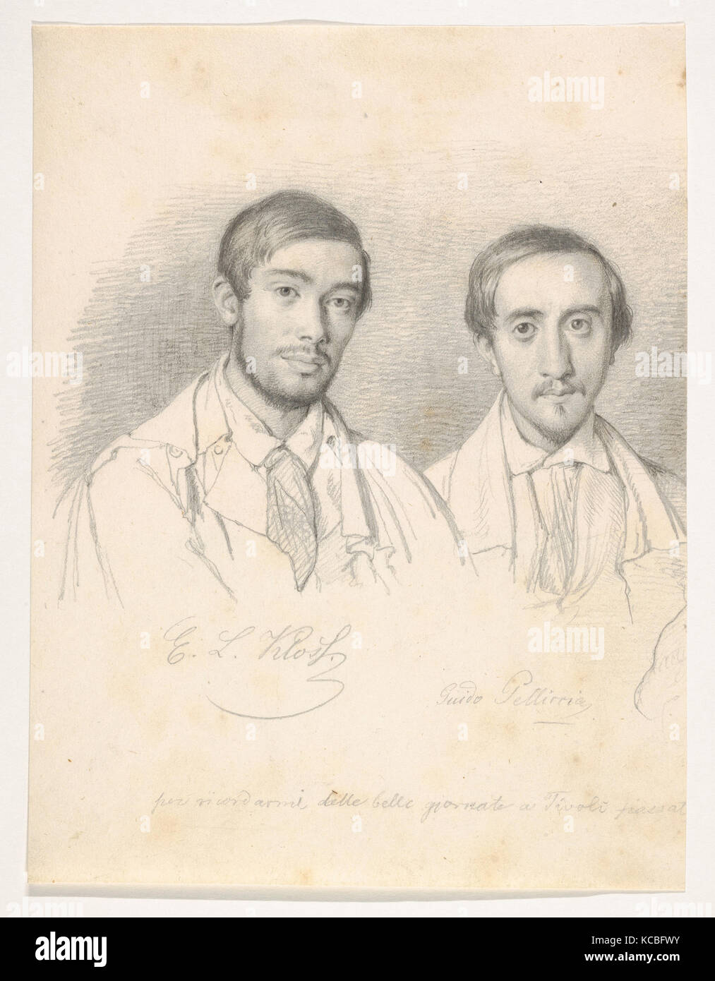 Doppelporträt der Künstler E.F. Kloss und G. Pellicia, Wilhelm Marstrand, 1836-40 Stockfoto