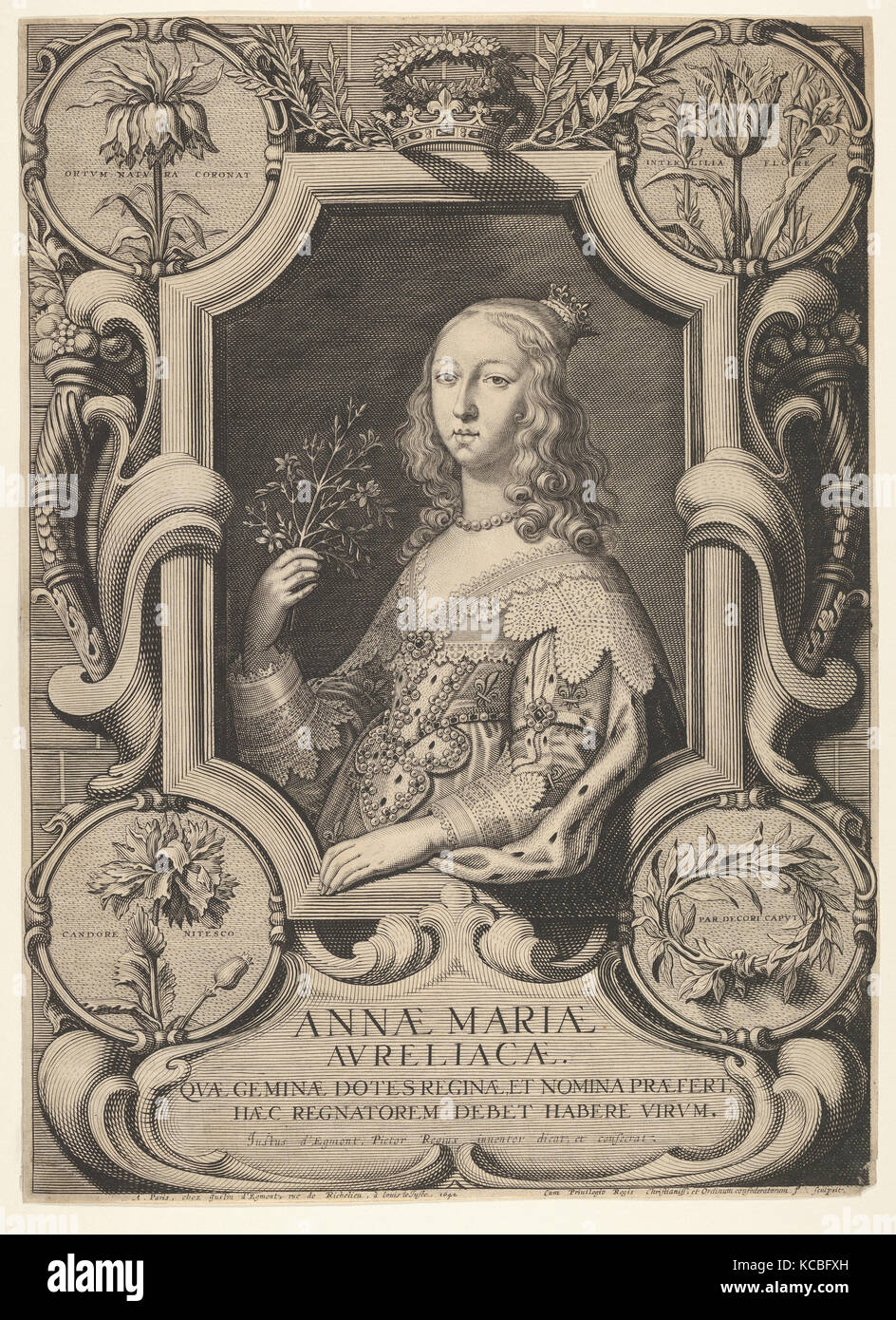 Portrait von Anne Marie Louise d'Orléans, Jeremias Falck, 1642 Stockfoto