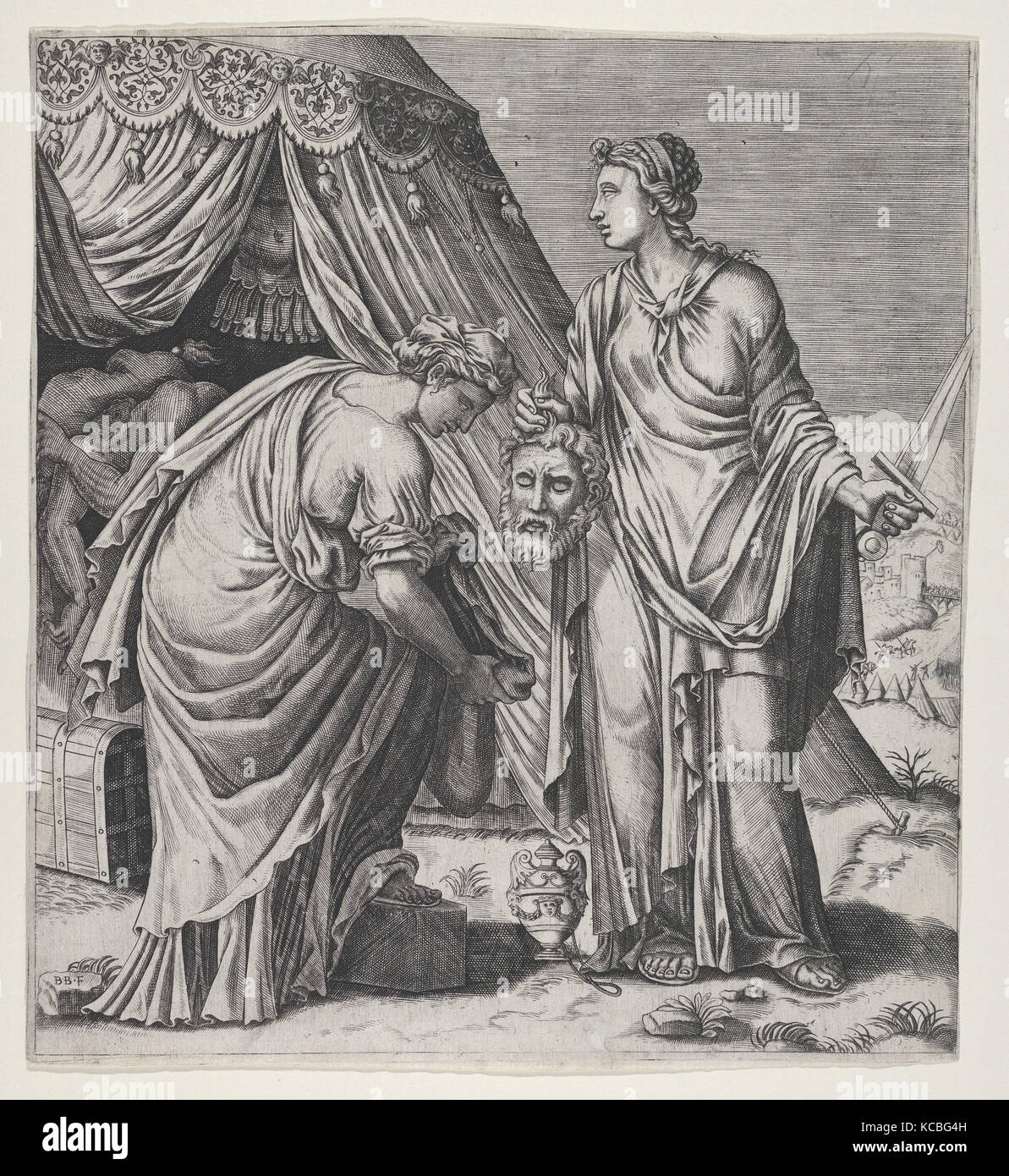 Judith mit dem Haupt des Holofernes, Balthasar van den Bos Stockfoto