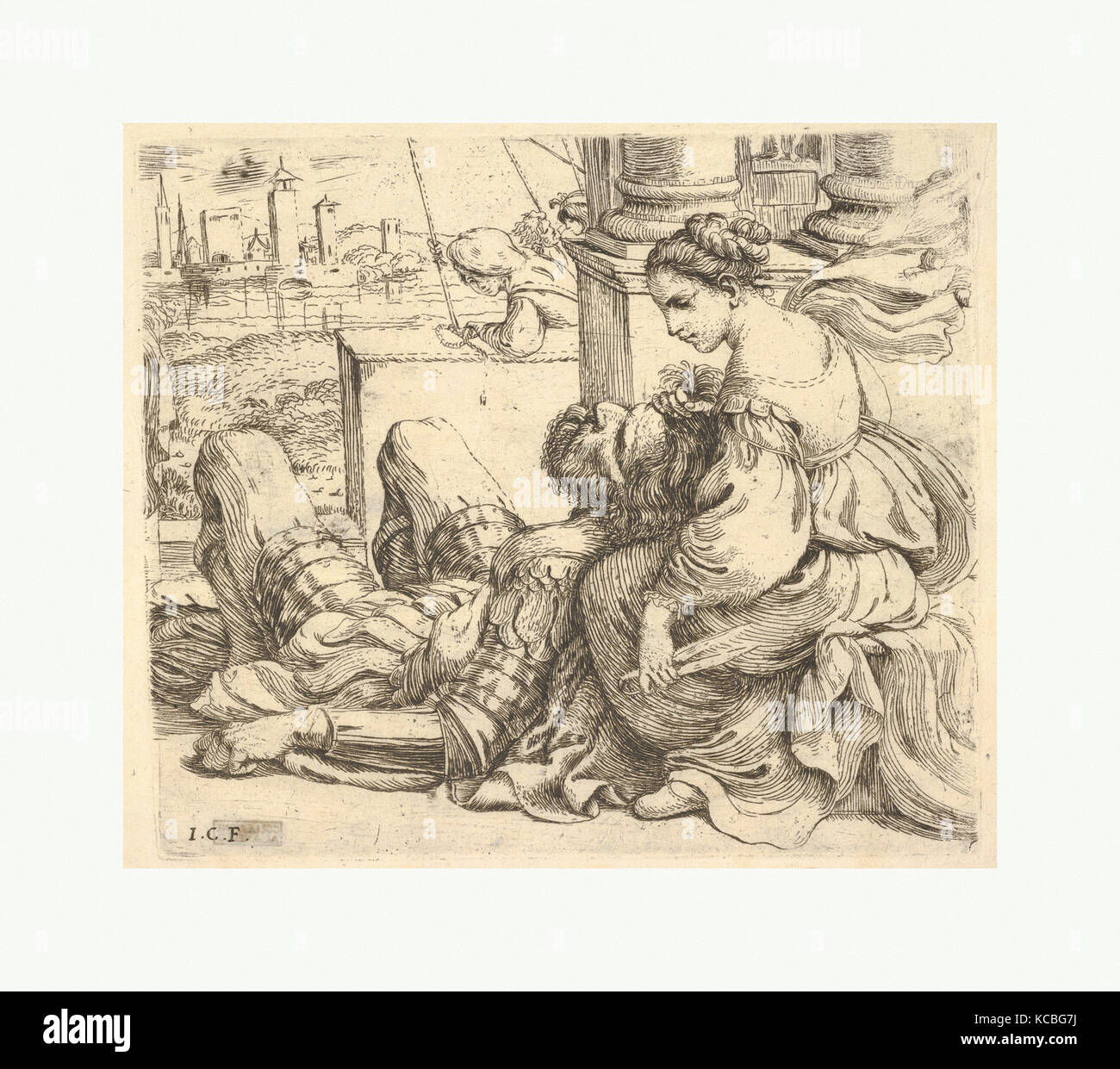 Samson und Delilah, Giuseppe Caletti, genannt Cremonese Stockfoto