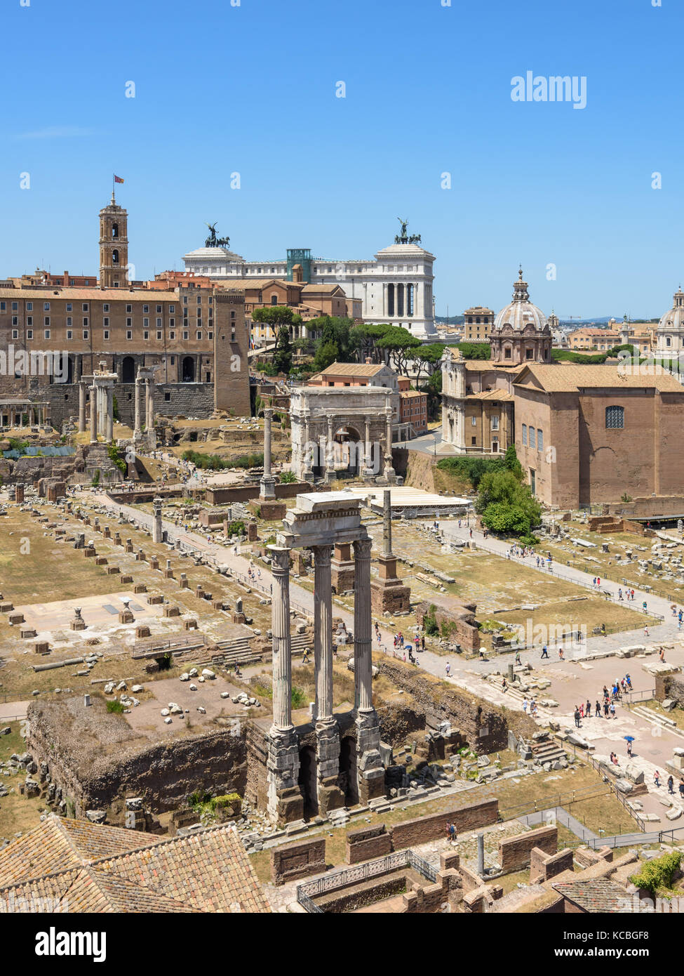 Tempel von Castor und Pollux, Rom, Italien Stockfoto