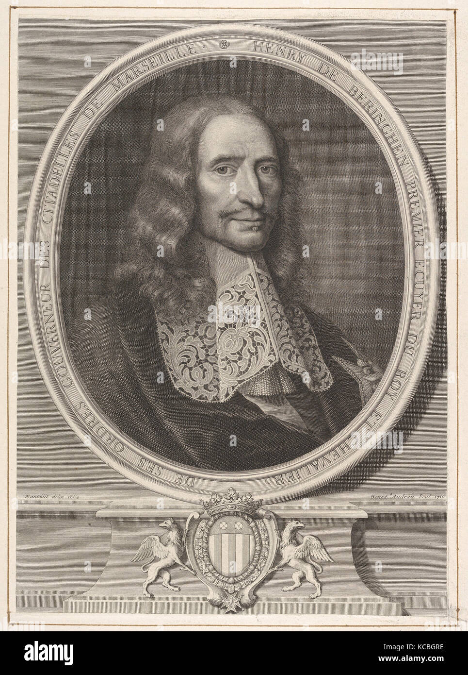 Henry de Beringhen Premier Ecuyer du Roy et Chevalier de ses Ordres Gouverneur des Citadelles de Marseille, 1710 Stockfoto