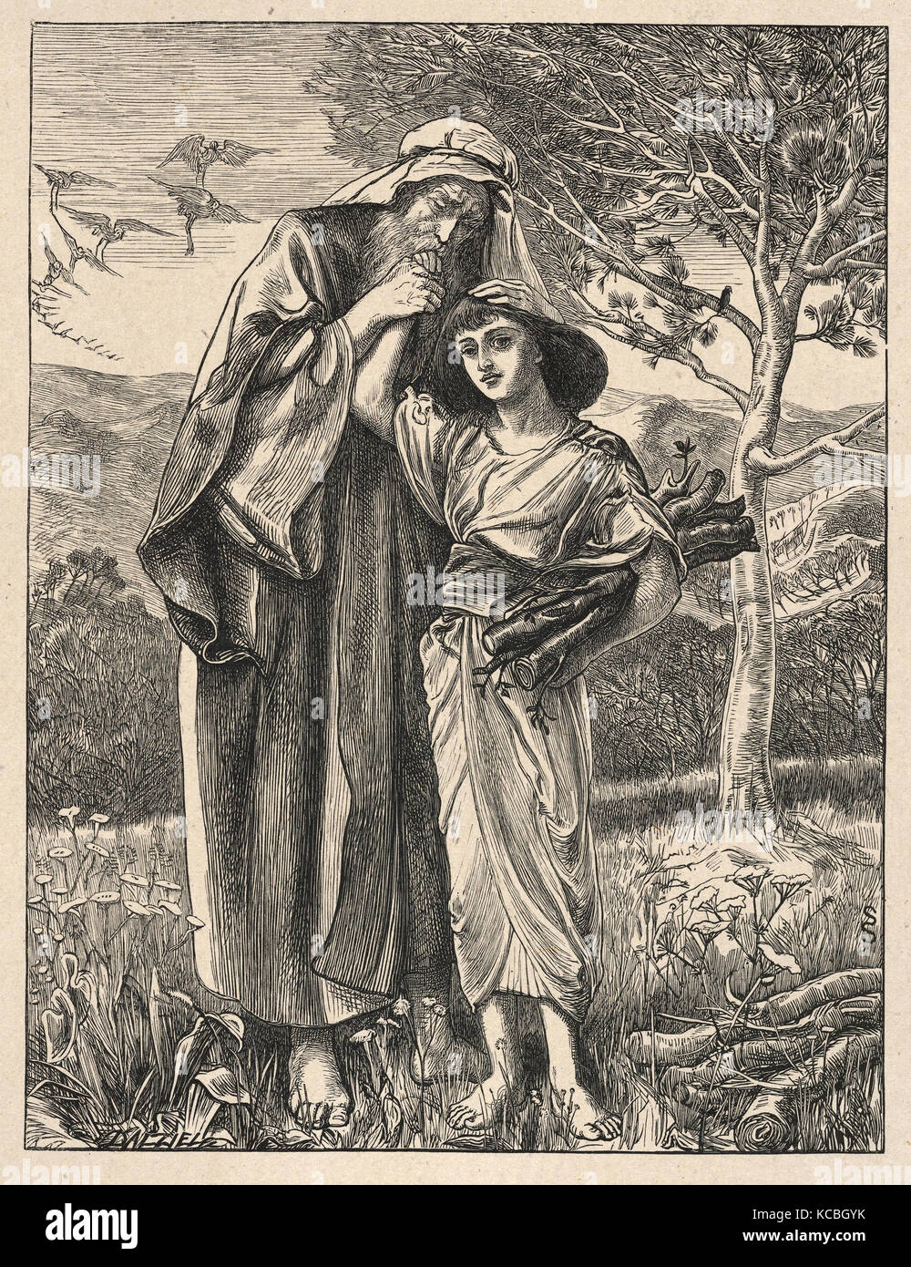 Abraham und Isaak (Dalziels "Bibel Galerie), Simeon ...