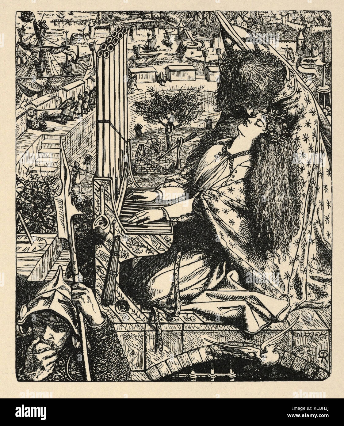 Zeichnungen und Drucke, Drucken, St. Cecily/Cecilia (Illustration für den Palast der Kunst in Tennysons Gedichten, New York, 1903 Stockfoto