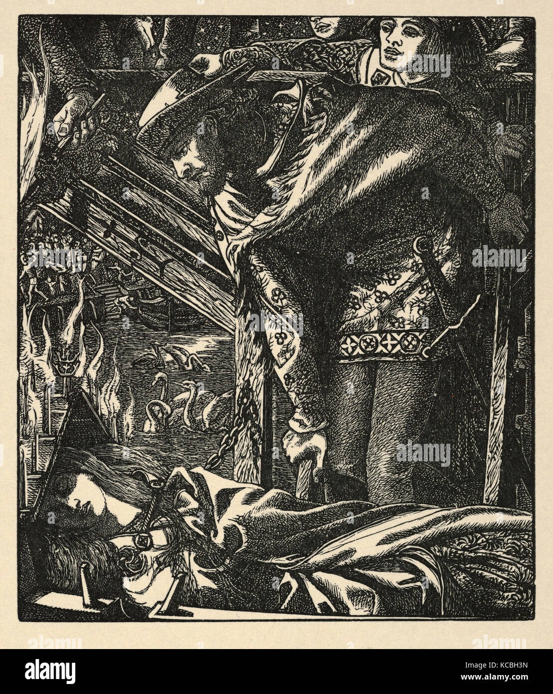 Die Lady von shalott (von Tennysons Gedichten, New York, 1903), Künstler, Kupferstecher, nach Dante Gabriel Rossetti Stockfoto