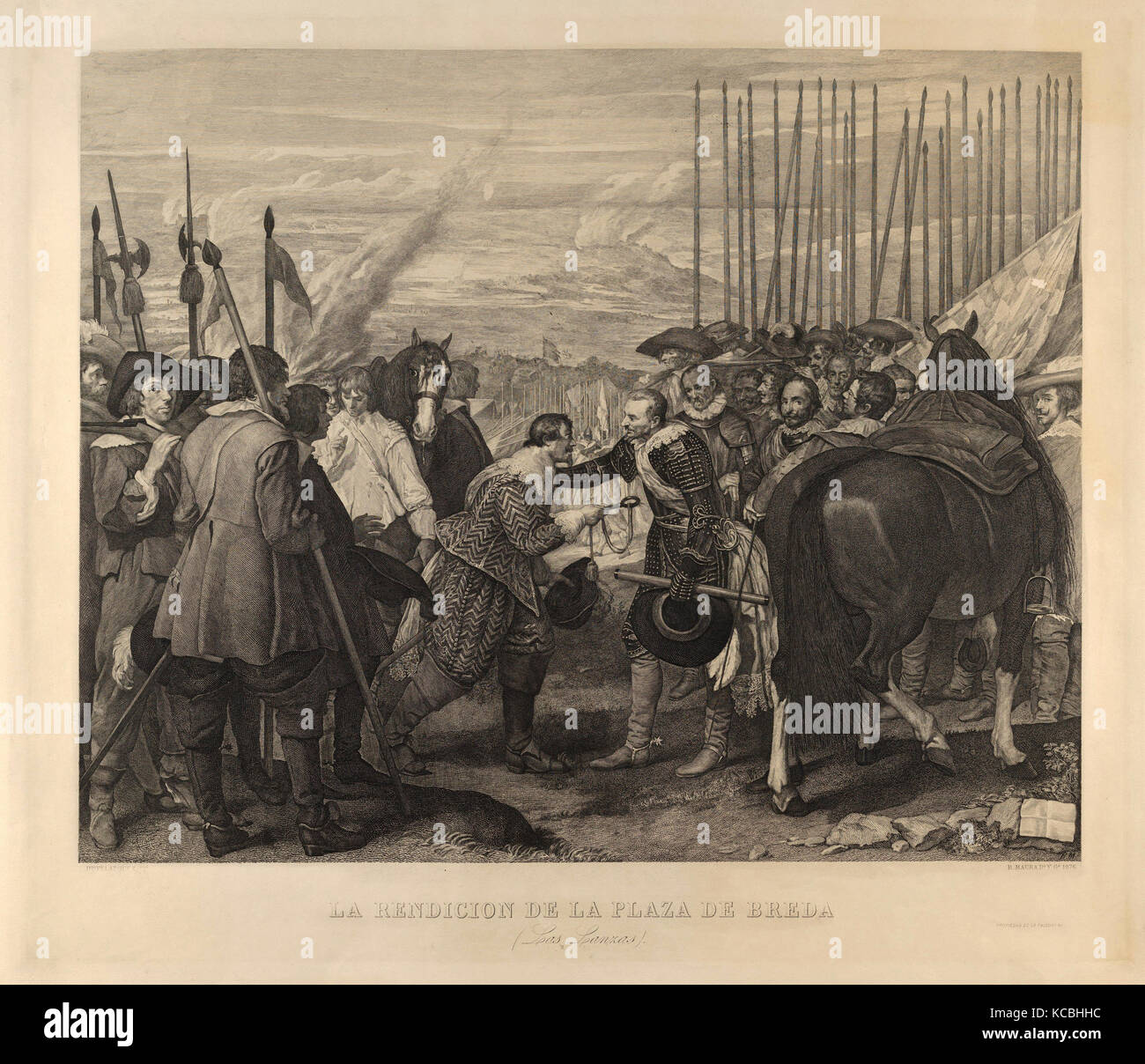 Zeichnungen und Drucke, Ausdrucken, die in Breda Verzicht oder 'Las Lanzas" (die Lanzen), nach Velázquez, Künstler, Nach, Bartolomé Maura Stockfoto