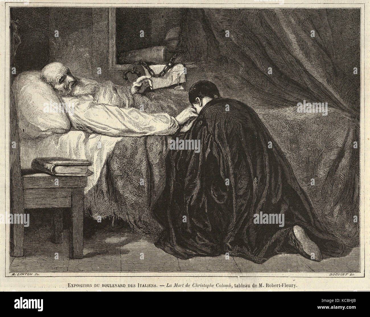 Zeichnungen und Drucke, Drucken, den Tod von Christopher Columbus (von Le Monde Illustré), Artist, Künstler, Nach, Henry Linton Stockfoto